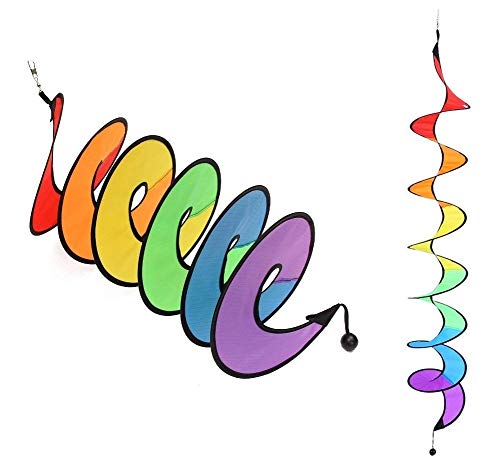 Mini-Factory Yard Garden Wind Spinner, Colorful Spiral Wind Spinner Hanging Decoration for Yard Garden Outdoor