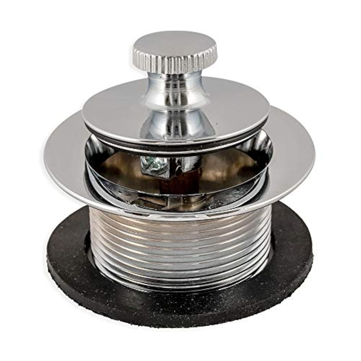 Bath Tub Drain Assembly With Toe Touch Foot Actuated Stopper Brushed