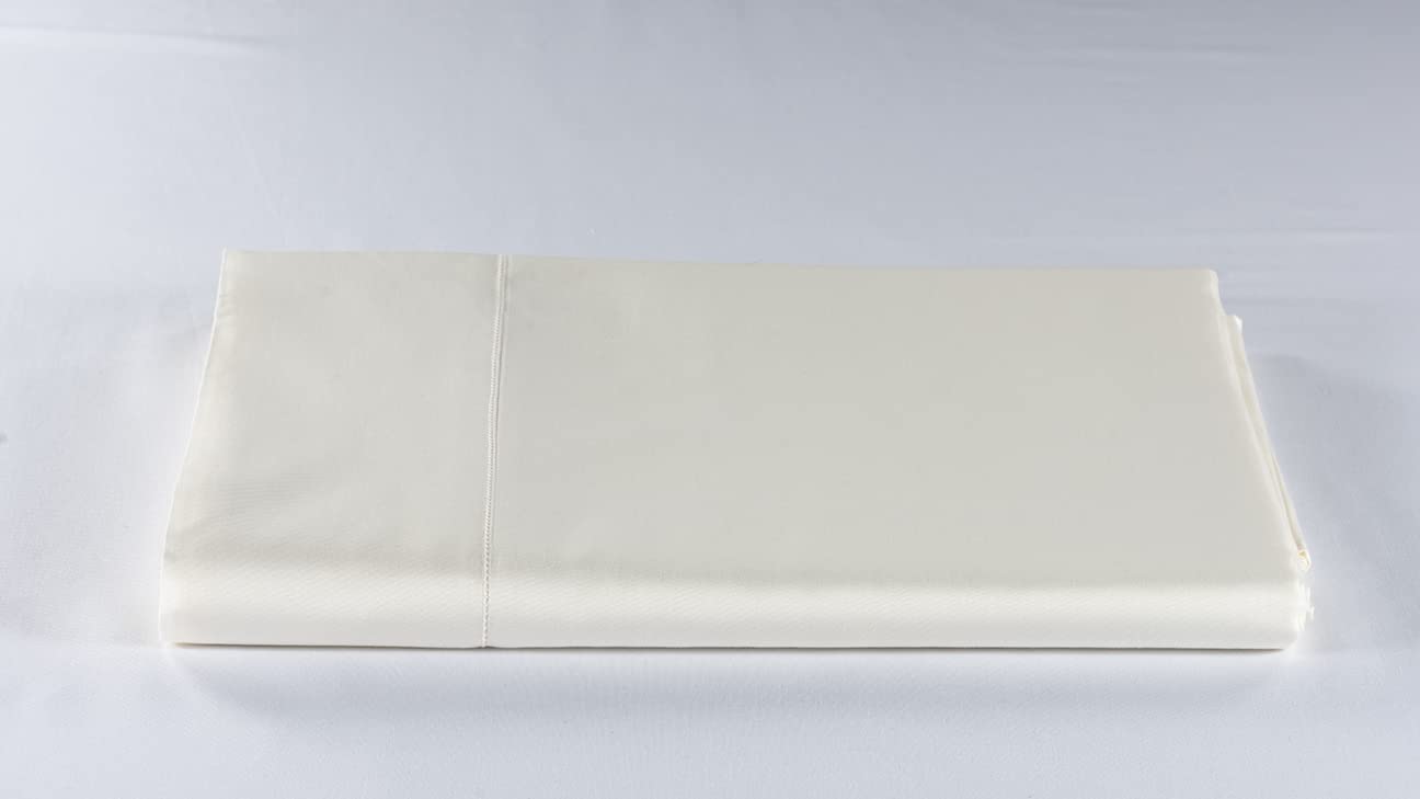 LENZUOLISSIMI – Satin Cotton Satin 300 Threads with Single Corners 80x200 cm Made in Italy - Ivory
