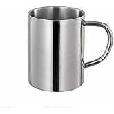 OnewCheng Stainless Steel Coffee Mug, 400ml/13.5oz SUS304 Double Wall Coffee & Tea Cup with Handles Cups for Kids Unbreakable, 18/8 Stainless Steel Camping Travel Coffee Mugs