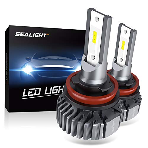 #LightningDeal SEALIGHT H11 H8 H9 LED Headlight Bulbs, 60W 6000K Xenon White, Easy Installation, Low Beam H16 LED Fog Lights, Halogen Replacement CSP Chips, Pack of 2