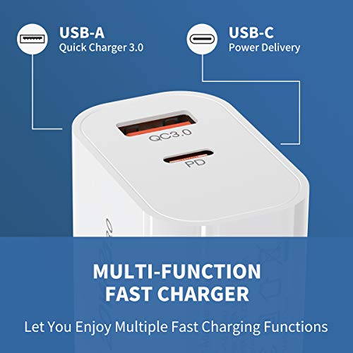 iPhone Charger Fast Charging,20W USB C Wall Charger Dual Port Charge Block Compatible with iPhone 13/13 Pro max/12/12 Pro max/11/11Pro Max/X
