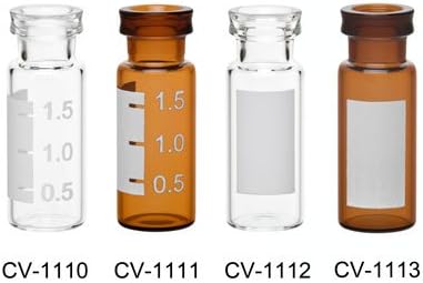 CHEMGLA - Vial Autosampler HPLC 2.0mL Amber Snap Seal w/Whi te Grad. Spot [Pat.]- 12x32mm, PK100