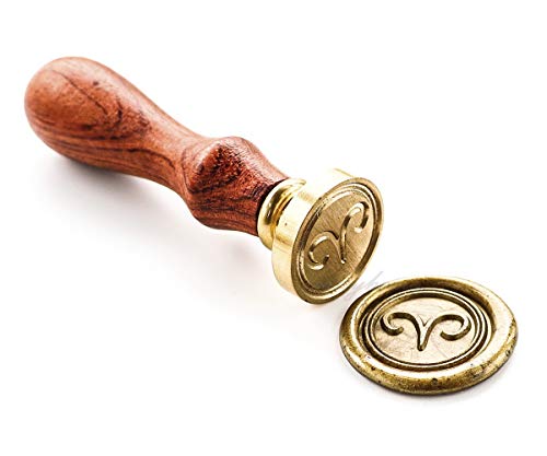 Vooseyhome The Horoscope Aries - Sign of Zodiac Wax Seal Stamp with Rosewood Handle - Ideal for Decorating Gift Packing, Envelopes, Parcels, Invitations, Scrapbook, etc