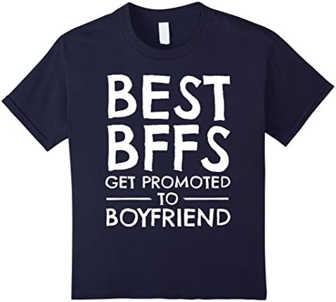 Kids Best BFFs Get Promoted To Boyfriend Couple Match Shirt Funny 12 Navy