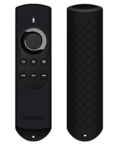 OEAGO Silicone [Anti Slip] Shock Proof Cover Case for All-New Fire TV with 4K Alexa Voice Remote (2017 Edition) (2nd Gen) / Fire TV Stick Alexa Voice Remote (Black)