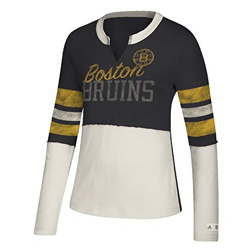 adidas Women's Boston Bruins Long Sleeve Tee Ladies Tee (X-Large)