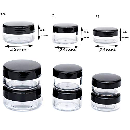 ZEJIA Tiny Sample Containers 3 Gram 3 ML Sample Jars 75pcs Makeup