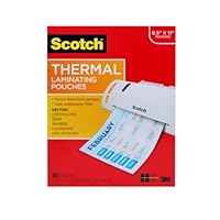 Scotch Thermal Laminating Pouches, 100-Pack, 8.9 x 11.4 inches, Letter Size Sheets (TP3854-100)