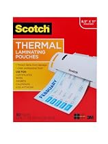 Scotch Thermal Laminating Pouches, 8.9 x 11.4-Inches, 3 mil thick, 100-Pack (TP3854-100)