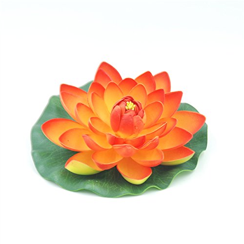 Peach - Floating Water Lotus - Pond Decor Water Lily Foam Flower Artificial Pond Plants 4 Pcs - Thumbnail 3