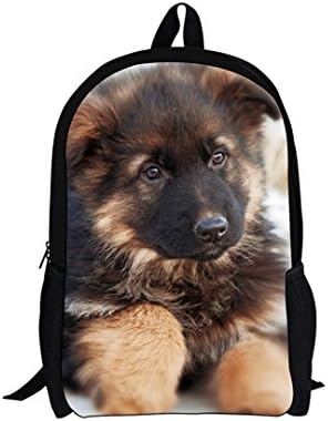 Children School Backpack Cute 3D Animal German Shepherd Printed Student Schoolbags Casual Kids Backbag Bolsa Girls H2923C