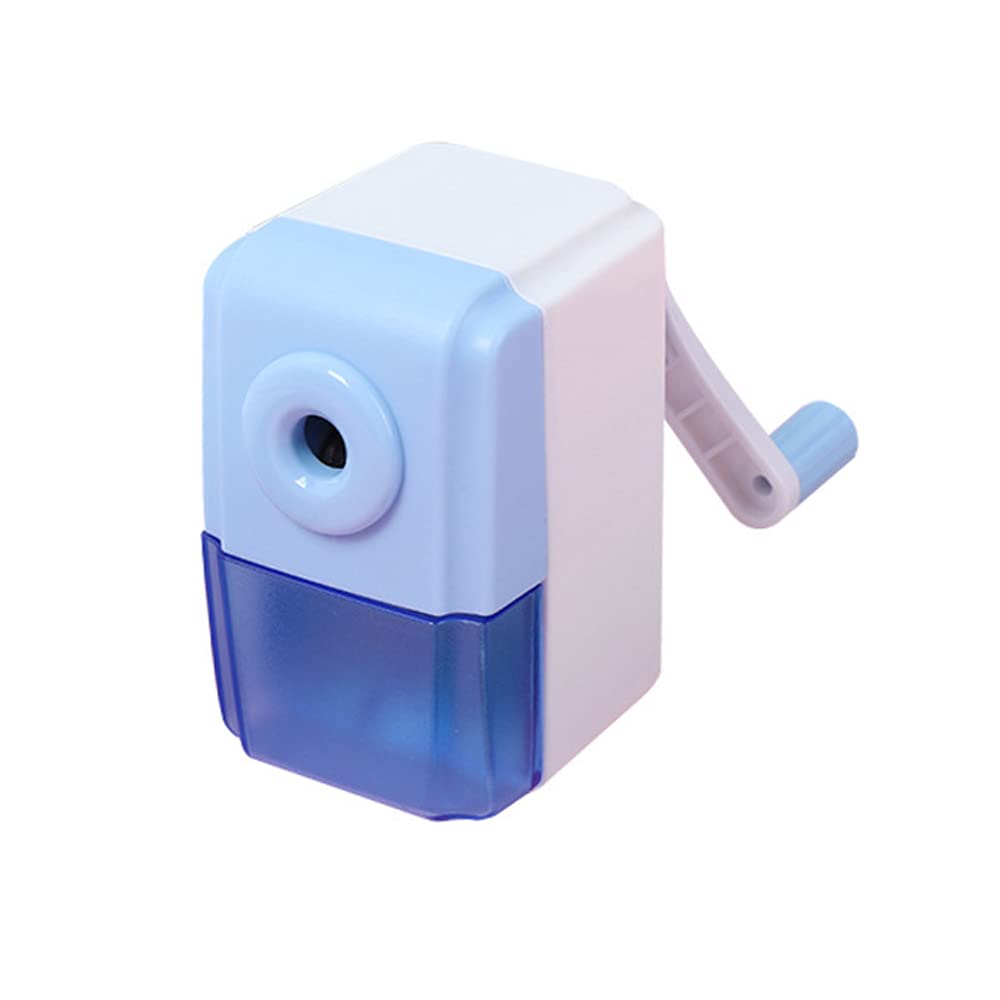 QIRUIRED Pencil Sharpeners Manual Sharpener Desktop Colored Pencil Sharpener Handheld Children Kids Gift School Stationery Office Students Supplies (Blue)