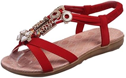 Luoluoluo Girls Sandals Women's Bohemian Sandals Bare Toe Leather Shoes Flat Bottom Sandals