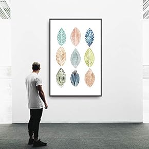 Framed Beautiful Leaves Home Artwork for Living Room Bedroom