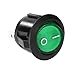 uxcell Green Lamp Illuminated 3 Terminal SPST 2 Position I/O On/Off Button Toggle Round Rocker Switch AC 250V/10A 125V/12A