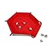 Dice Tray Metal Dice Rolling Tray Holder Storage Box for RPG, DND Table Games, Double Sided Folding PU Leather Tray (Red)
