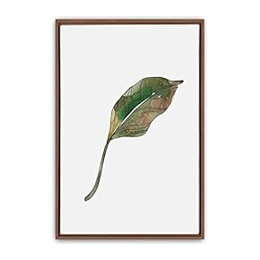 Framed Canvas Wall Art Green Leaves Canvas Prints Home Artwork Decoration for Living Room,Bedroom - 16x24 inches