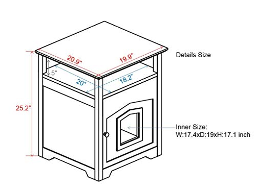 Arf Pets Designer Enclosed Cat Litter Furniture Box House with Table (Certified Refurbished) - Thumbnail 2