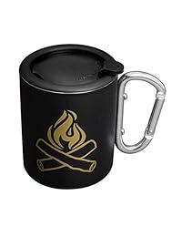 Taza de acampada con asa y tapa de clip   Taza de