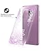 Casetego Compatible with Galaxy S9 Plus Case,Clear Soft Flexible TPU Case Rubber Silicone Skin with Flowers Floral IMD Printed Back Cover for Samsung Galaxy S9 Plus-Purple Flower