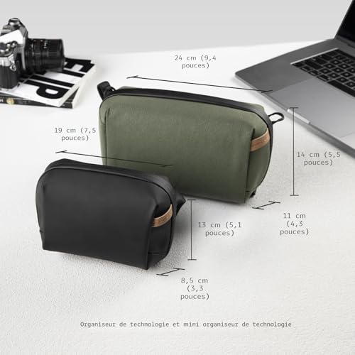 PGYTECH Tech Organizer Bag, Sac de Rangement pour Appareils électroniques de Voyage pour Câble, Chargeur, Banque d'alimentation, Carte SD et Autres Accessoires électroniques, Noir
