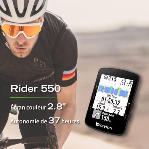 Bryton Rider 650/550 GPS Bike Computer with 2.8 Inch Colour Display, Detailed Navigation, Turn by Turn Automatic Brightness Adjustment, Bluetooth and Ant+ Compatible