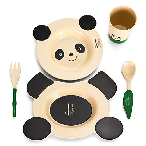 image for Coocootsa Baby Dinnerware Set – 5-Piece Dinner Kids Plates Set – C