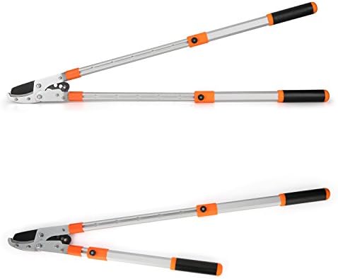 HLY Hand Loppers , SK-5 Steel,the Teflon Coating Blade,7.8-Inch Cutting Capacity， 26-35 Inch Retractable Handles