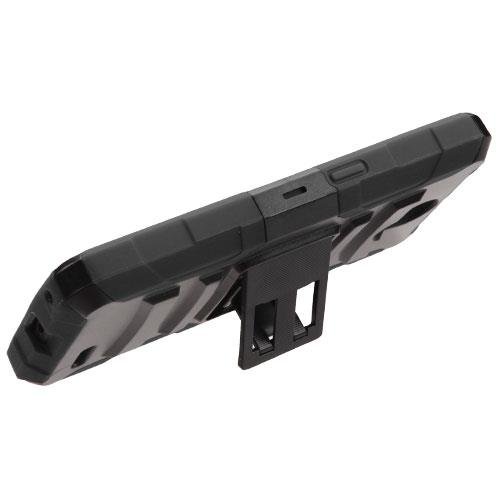 For ZTE ZFive G LTE Z557BL / ZTE ZFive C Z558VL / ZTE Avid 4 / ZTE Fanfare 3 / ZTE Blade Vantage / ZTE Tempo X / ZTE Tempo Go Case Armor Hybrid Cover Stand LuxGuard Holster (CrossHatch Print)