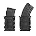 Risunpet 5.56mm 7.62mm Tactical Magazine Pouch Hunting Airsoft Shooting Molle Fastmag Softshell Mag Carrier Bag for M4 M16 AK Mag(Classic Black)