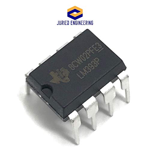 Texas Instruments LM393P LM393 IC Dual Differential Comparator & 8-Pin DIP Sockets with Machined Contact Pins Breadboard-Friendly (Pack of 5)