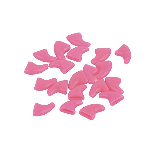 Eyourlife 20 PCS Soft Nail Caps Nail Covers Claw Caps Paw Covers for Cat Pet Kitten With Glue Claws Control Paws Off Size S Light Pink