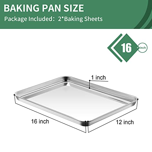 Baking Sheet Set of 2, HKJ Chef Stainless Steel Cookie Sheet Set 2
