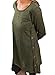 FARYSAYS Women's Long Sleeve Casual Round Neck Loose Tunic Top Blouse T-Shirt with Buttons Green XX-Large