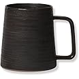 globe faith Large Handmade Pottery Coffee Mug, Unique Metallic Glazed Ceramic Drinking Cup Coffee Cup with Big Handle for Hom
