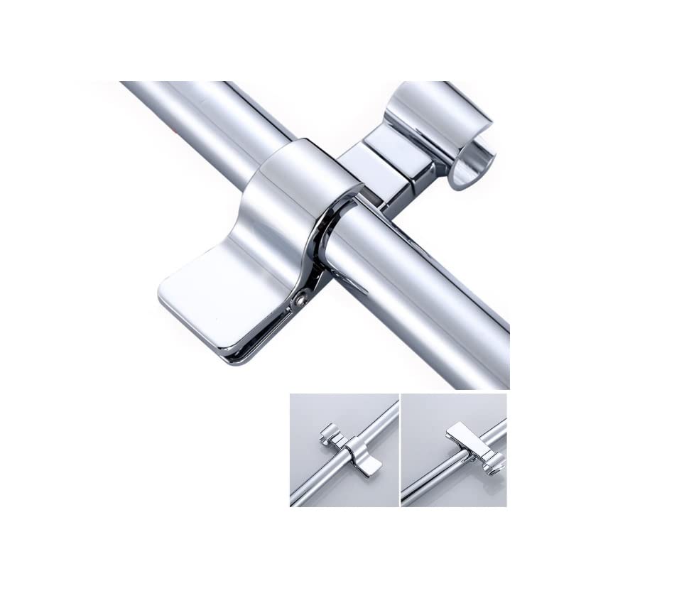 Adjustable Shower Head for Slide Bar, Hand Shower Bracket Universal 19-25MM Head Guide Bracket Holder 360 Degree Rotation for Sprayers (Solid Metal) — image 1