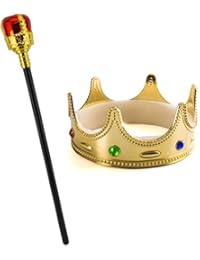 Tigerdoe King Crown and Scepter - King Costume Accessories - King Dress Up - Costume Accessories