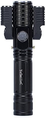 YeSmileC T6 LED focusable flashlight with Bicycle clip, aluminum multi-functional light three lamp,rechargeable flashlight,tactical flashlight, aircraft-shaped flashlight, outdoor lighting Nigh (T6-2)
