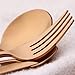 Stainless Steel Flatware Set, Morgiana 4-Piece Flatware Cutlery Set Including Fork Spoons Knife Tableware for Home,Hotel,Restaurant (Rose Golden 1)