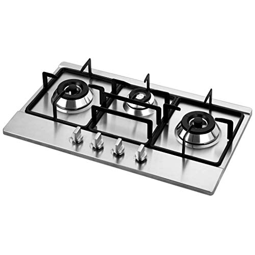 Rolin Roly Brushed metal Gas Stove Knobs Cooker Control Switch Range Oven Knobs Cooktop Burner Knob Gas Hob Switch Kitchen Replacement Accessories (8 x 8mm)