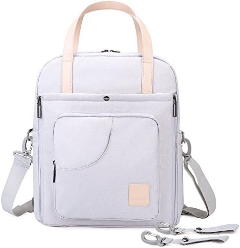 UIUIUS Stylish Diaper Bag Backpack Multi-Function Changing Shoulder Bag Nappy Tote Bag for Baby Care, Best Baby Shower Gift for Mommy and Dad(Cream)