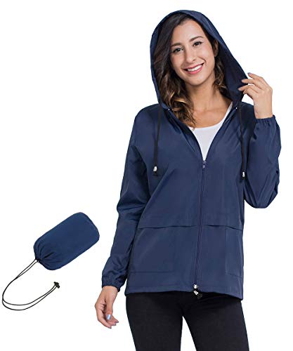 JTANIB Packable Rain Jacket Women Waterproof Lightweight Raincoat with Hood for Hiking Outdoor Travel - Thumbnail 7