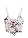 MakeMeChic Women's Self Tie Back V Neck Crop Cami Top Camisole 1 White one Size