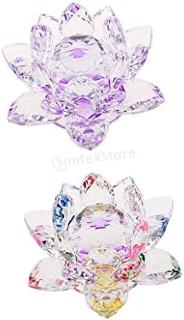 Backbayia 2 Piece Crystal Lotus Candle Holder Wedding Decoration