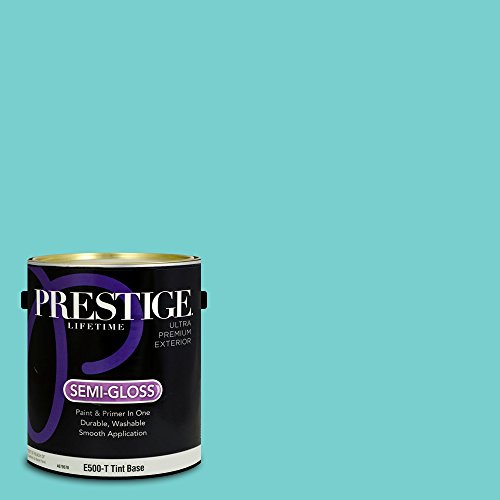 PRESTIGEPaints Exterior Paint and Primer In One, 1-Gallon, Semi-Gloss, Comparable Match of Benjamin Moore* Mexicali Turquoise*