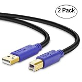 Printer Cable 1Ft, Tanbin 2Pack 1ft USB 2.0 High Speed Gold-Plated Connectors Printer Scanner Cable Cord A Male to B Male for HP, Canon, Lexmark, Epson, Dell, Xerox, Samsung etc