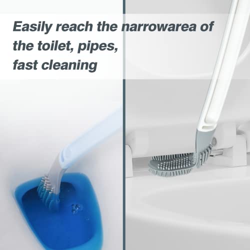 Golf Toilet Brush, Silicone Toilet Cleaning Brush, Golf Brush Head Toilet Brush, Long-Handled Golf Clubs, TPR bristles, Fast and efficient Cleaning of The Toilet, for Bathroom Toilets (White)