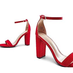 DREAM PAIRS Womens Hi-Chunk High Heel Pump Sandal