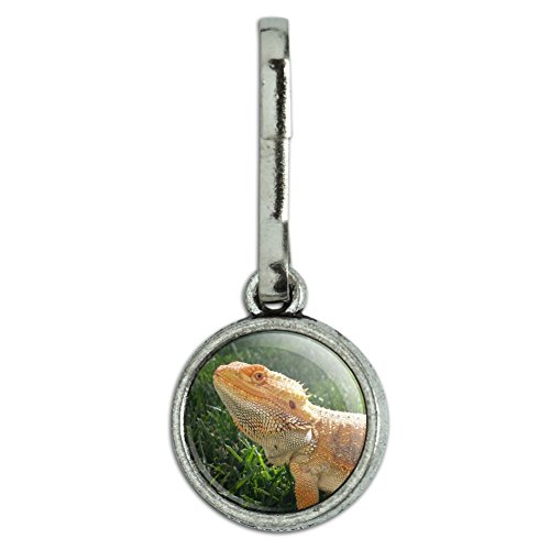 Bearded Dragon in Profile Antiqued Charm Clothes Purse Suitcase Backpack Zipper Pull Aid